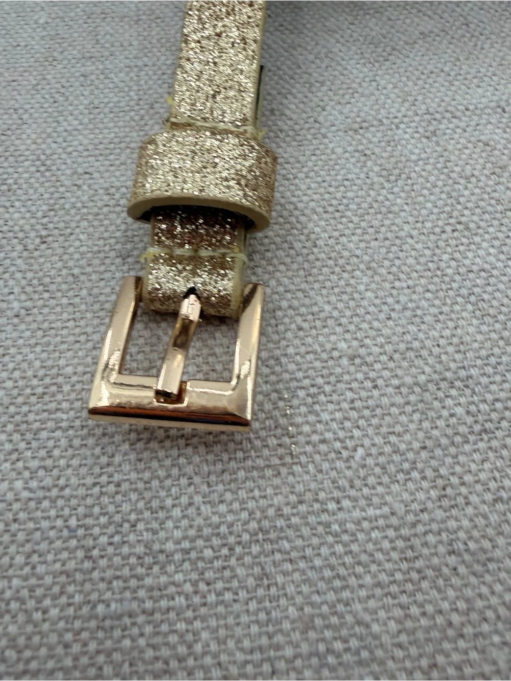 Gold Glitter Girls Leather Belt